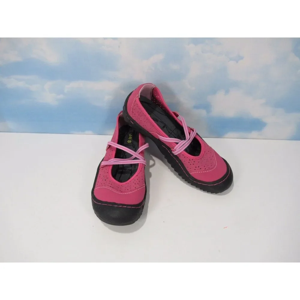 J-41 Black Hot Pink COCONUT Vegan Slip On Mary Jane Shoes size Girls US 4 M Jeep